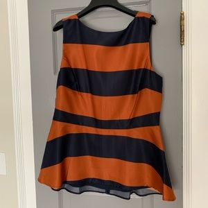 J. Crew Striped Peplum Top